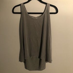 Gray flowy tank